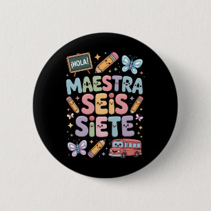 Macaron Rond 5 Cm Enseignant Gen Alpha Brainrot 67 Six Sept Maestra