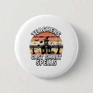 Macaron Rond 5 Cm Enseignant Halloween Drôles de Connaissances
