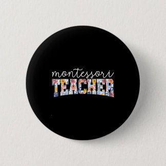 Macaron Rond 5 Cm Enseignant instructeur éducateur Montessori floral