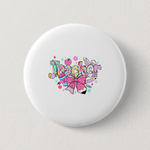 Macaron Rond 5 Cm Enseignant Lapin Drôle Coquette Nœud Lapin Pâques