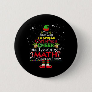 Macaron Rond 5 Cm Enseignant Math Noël Chemise Elfe Noël Cheval