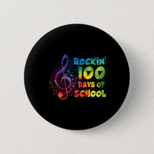 Macaron Rond 5 Cm Enseignant - rockin 100 Jours De Musique Scolaire