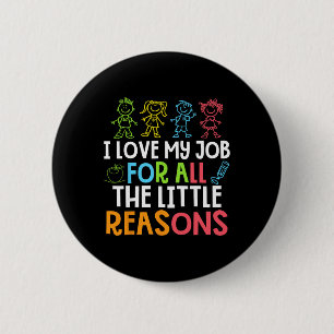 Macaron Rond 5 Cm Enseignants J'aime Mon Travail Pour Toutes Les Pet