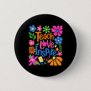 Macaron Rond 5 Cm Enseigner Amour Inspirer Boho Floral Rétro Retour