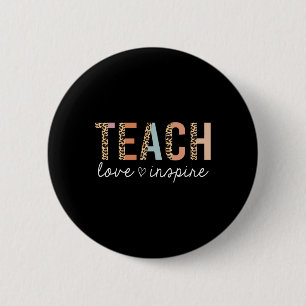 Macaron Rond 5 Cm Enseigner Amour Inspirer Léopard Ck À l'École Mign