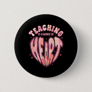 Macaron Rond 5 Cm Enseigner est une œuvre du cœur Cute Valentine