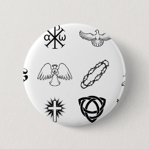 Macaron Rond 5 Cm Ensemble d'icônes chrétiennes