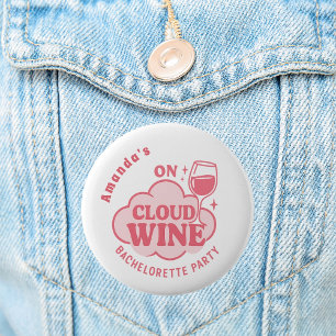 Macaron Rond 5 Cm Enterrement de vie de jeune fille sur vin en nuage
