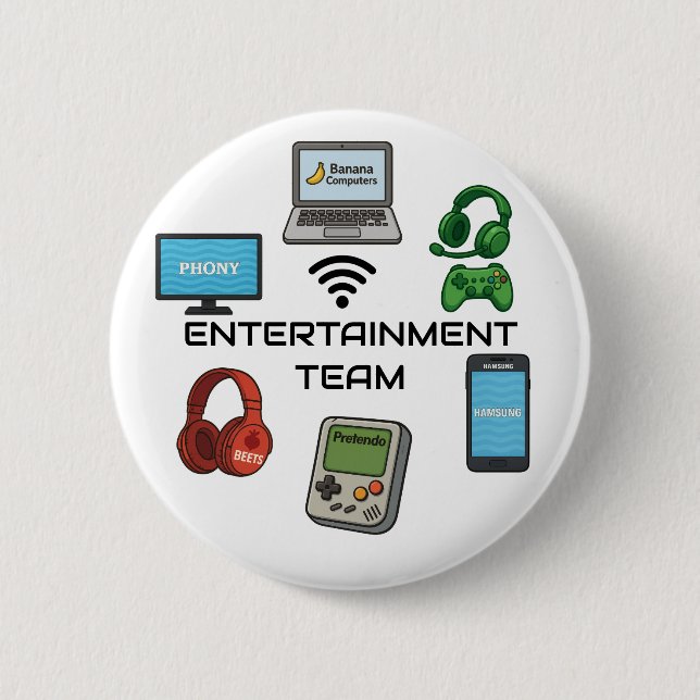 Macaron Rond 5 Cm Entertainment Team Button (Devant)