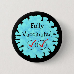 Macaron Rond 5 Cm Entièrement vacciné contre le bouton Covid 19