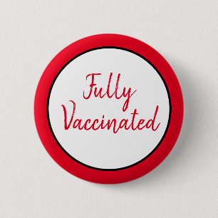 Macaron Rond 5 Cm Entièrement Vacciné contre le Covid-19 Bouton