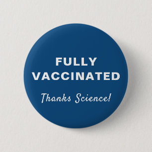 Macaron Rond 5 Cm Entièrement Vacciné Merci Science Blue