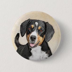 Macaron Rond 5 Cm Entlebucher Mountain Dog Peinture - Art original
