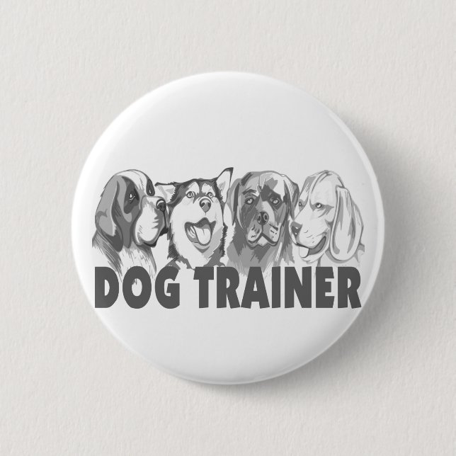 Macaron Rond 5 Cm Entraîneur de chien (Devant)