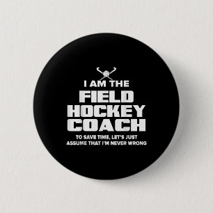 Macaron Rond 5 Cm Entraîneur de hockey sur gazon cadeau drôle - Ume