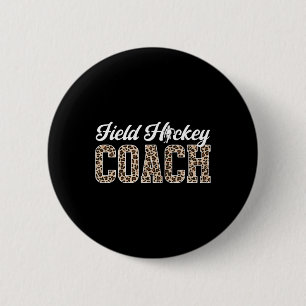 Macaron Rond 5 Cm Entraîneur de hockey sur gazon Léopard Entraîneur