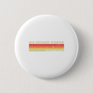 Macaron Rond 5 Cm Entraîneur de hockey sur glace Drôle de titre de p