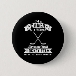 Macaron Rond 5 Cm Entraîneur d'une équipe de hockey sur gazon carrém