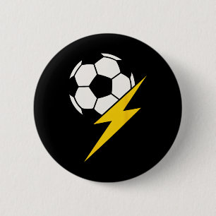 Macaron Rond 5 Cm Entraîneur ou de l'équipe de Soccer Ll avec éclair