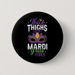 Macaron Rond 5 Cm Épais cuisses Mardi Gras Vibes New Orleans Party G