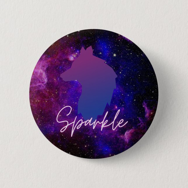 Macaron Rond 5 Cm Épervier galaxie pin loup (Devant)