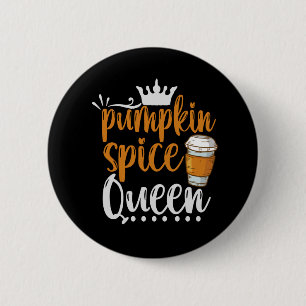 Macaron Rond 5 Cm Épice citrouille Queen Funny Thanksgiving Fall Cad