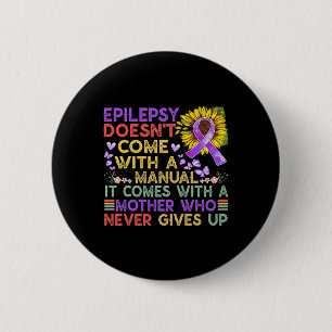 Macaron Rond 5 Cm Epilepsie conscience tournesol guerrier pourpre vi