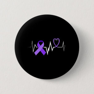 Macaron Rond 5 Cm Épilepsie du ruban de coeur Épilepsie Trouble