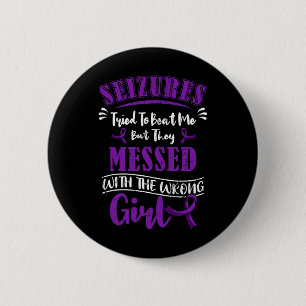 Macaron Rond 5 Cm Epilepsie Guerrier Épileptique Fille Saisie Troubl