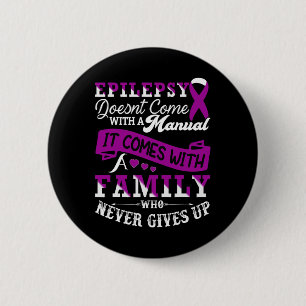 Macaron Rond 5 Cm Epilepsie Guerrier pourpre Ribbon Epilepsie Sensib