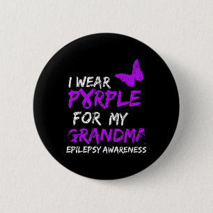 Macaron Rond 5 Cm Epilepsie Je Porte Du Violet Pour Ma Grand-Mère Ru