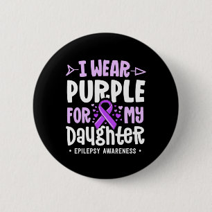 Macaron Rond 5 Cm Epilepsie Ruban Je Porte Violet Pour Ma Fille Awar
