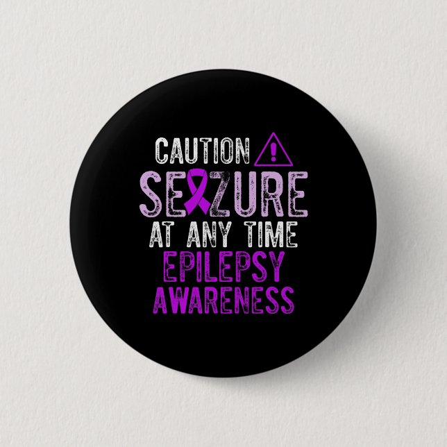 Macaron Rond 5 Cm Epilepsy Awareness Epileptic Warrior Survivor 5  (Devant)