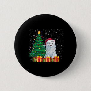 Macaron Rond 5 Cm Épimo américain moche Santa Hat Les lumières de No