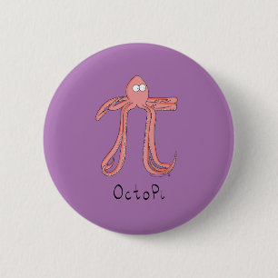 Macaron Rond 5 Cm Épingle Bouton Pi Jour Math Cute Octopus