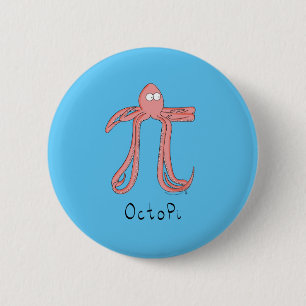 Macaron Rond 5 Cm Épingle Bouton Pi Jour Math Cute Octopus