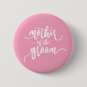 Macaron Rond 5 Cm Épingle calligraphiée pour la mère du marié pour m