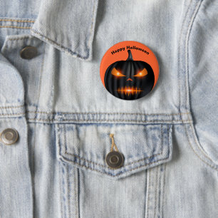 Macaron Rond 5 Cm Épingle Citrouille d'Halloween