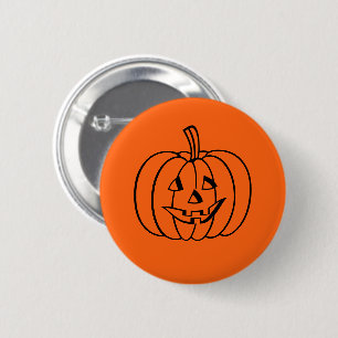 Macaron Rond 5 Cm Épingle Citrouille d'Halloween