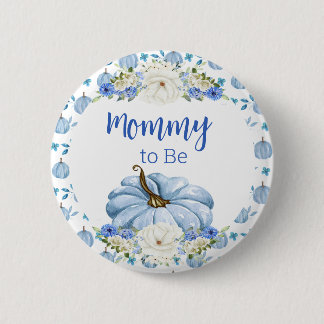 Macaron Rond 5 Cm Épingle de Baby shower Citrouille bleu - Maman à ê