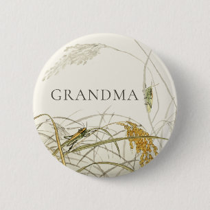 Macaron Rond 5 Cm Épingle de Bébéshower de la Famille Sauterelle Bot