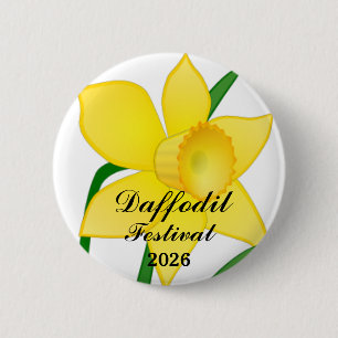 Macaron Rond 5 Cm Épingle de bouton du Festival des jonquilles