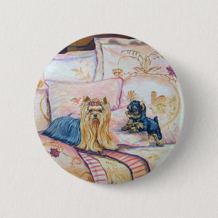 Macaron Rond 5 Cm Épingle de boutons du Yorkshire Terrier