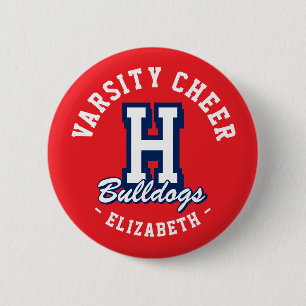 Macaron Rond 5 Cm Épingle de Cheerleading Universitaire à Nom Person