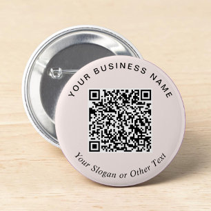 Macaron Rond 5 Cm Épingle de code QR rose pour entreprise promotionn