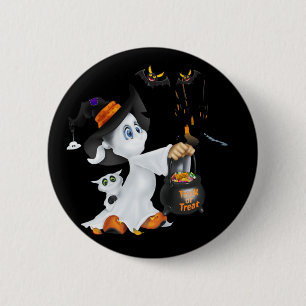 Macaron Rond 5 Cm Épingle de fantôme d'Halloween