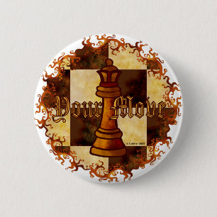 Macaron Rond 5 Cm Épingle de la reine des échecs