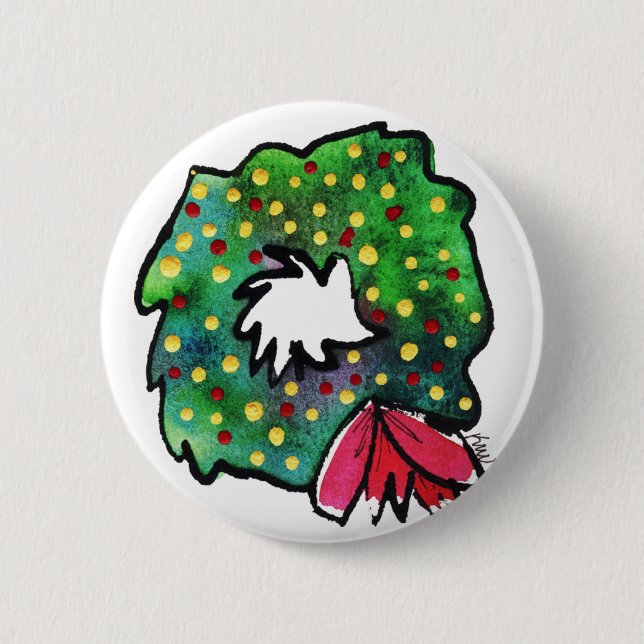 Macaron Rond 5 Cm Épingle de Noël (Devant)
