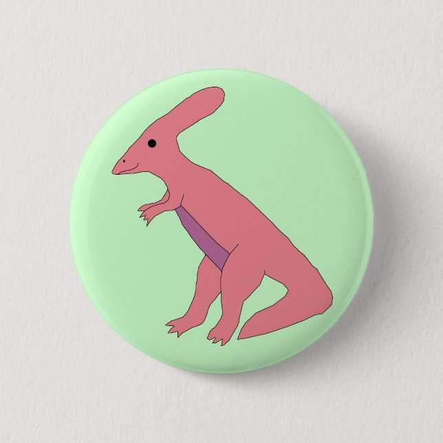 Macaron Rond 5 Cm Épingle de parasaurolophus (Devant)