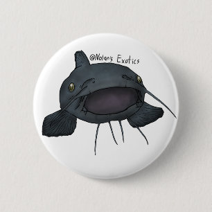 Macaron Rond 5 Cm Épingle de poisson-chat bleu